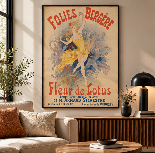 Affiche Folies Bergère « Fleur de Lotus » — Jules Chéret, Poster Belle Époque 1893