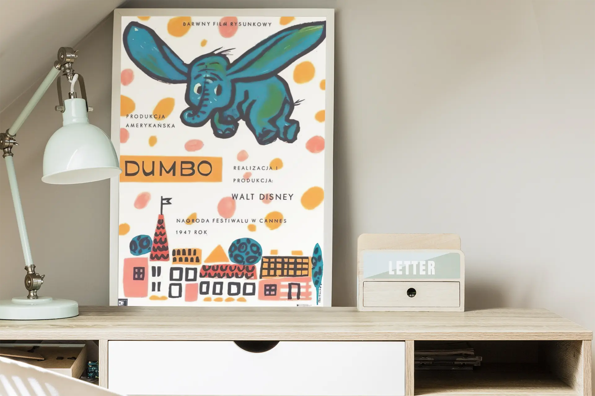 Poster Dumbo Walt Disney version polonaise, école polonaise affiche,  affiche Disney rare Trendsandprints