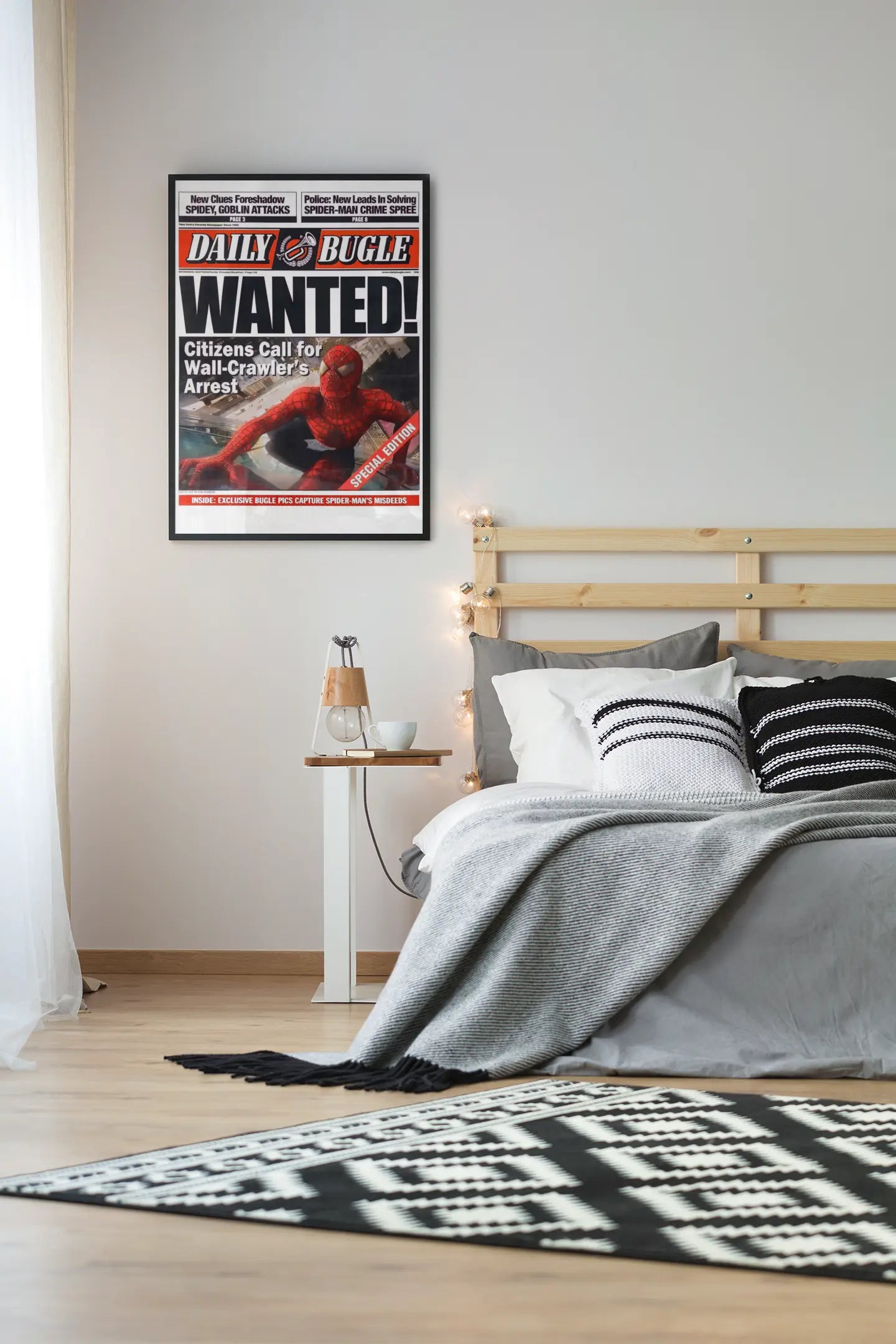 Poster Spiderman 2002 Daily Bugle Wanted, cadeau Spider-man Trendsandprints